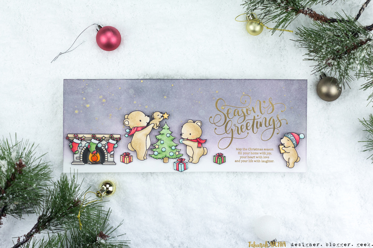 Season's Greetings Beary Christmas Card by Taheerah Atchia