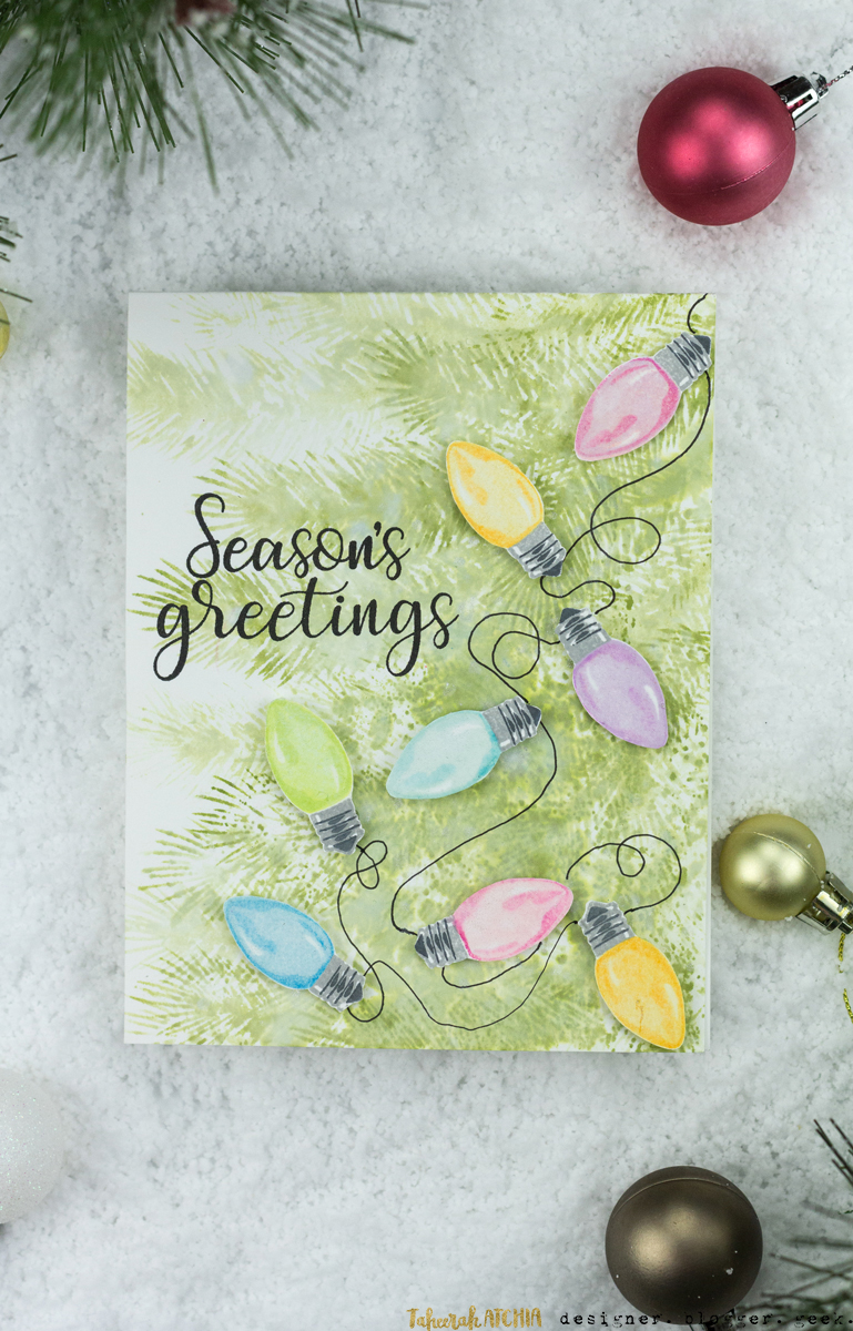 Season's Greetings Christmas Lights Card by Taheerah Atchia