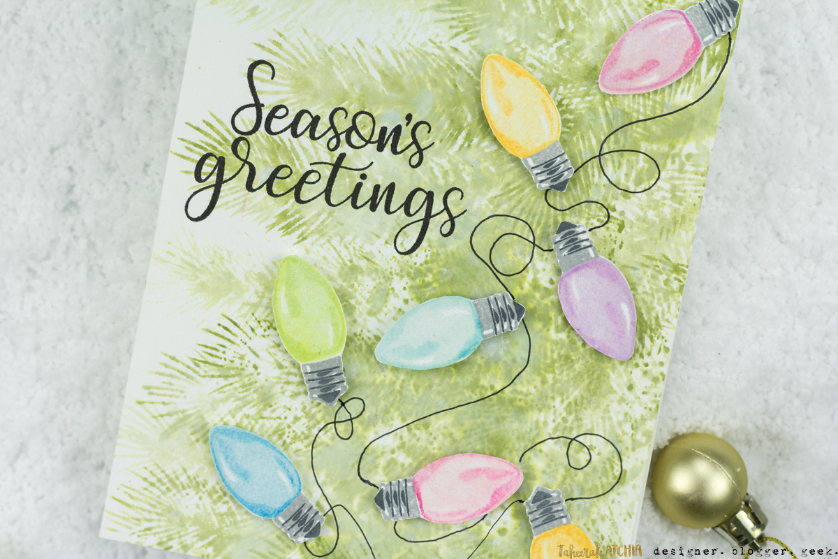 Season's Greetings Christmas Lights Card by Taheerah Atchia