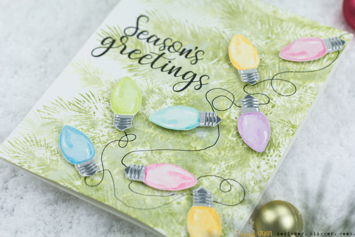 Season's Greetings Christmas Lights Card by Taheerah Atchia