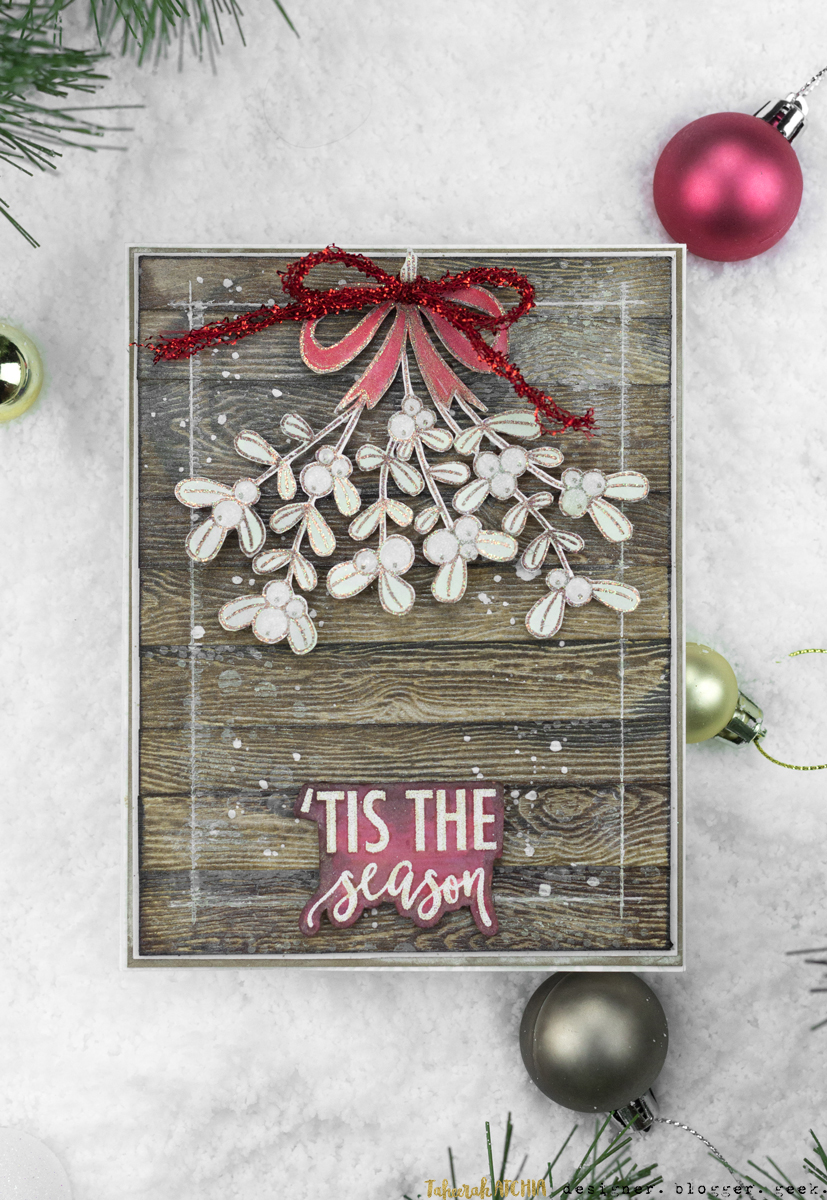 'Tis The Season Mistletoe Christmas Card by Taheerah Atchia