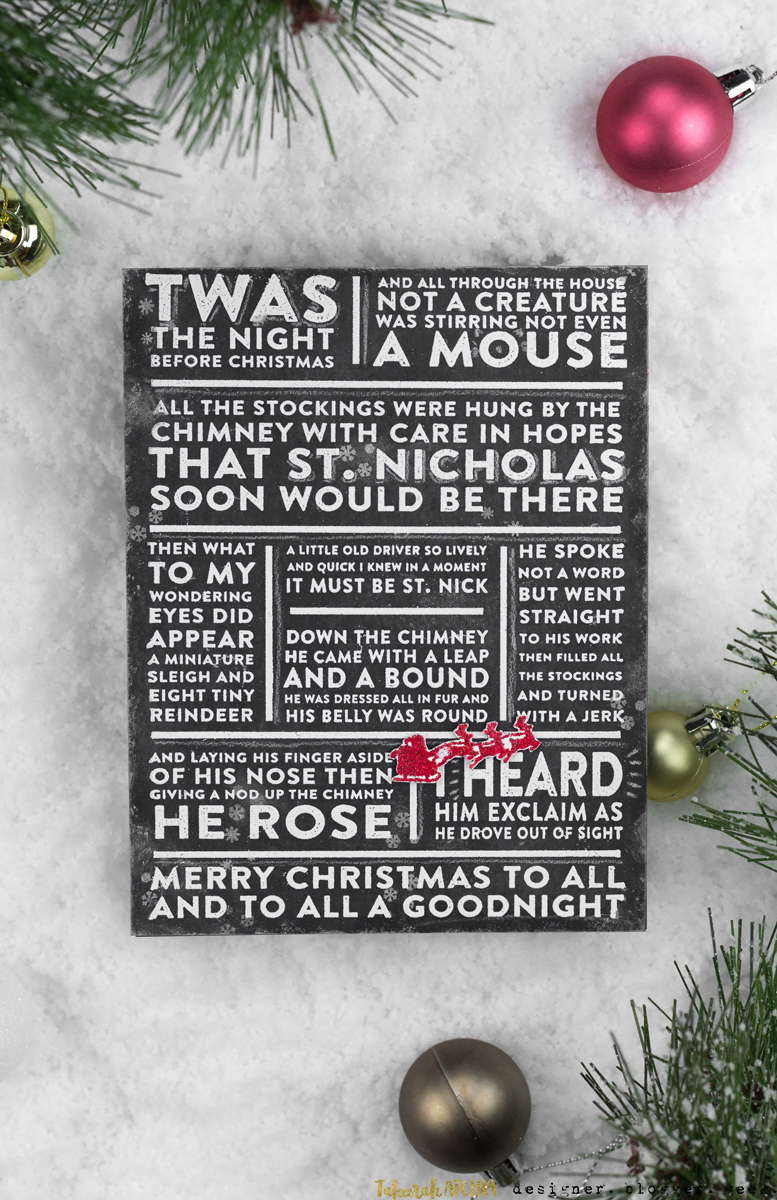 Twas The Night Before Christmas Chalkboard Card by Taheerah Atchia