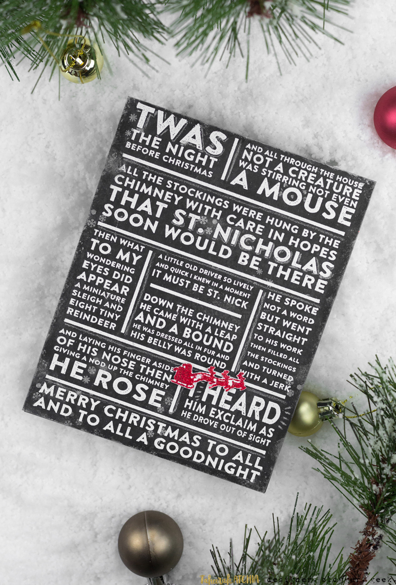 Twas The Night Before Christmas Chalkboard Card by Taheerah Atchia