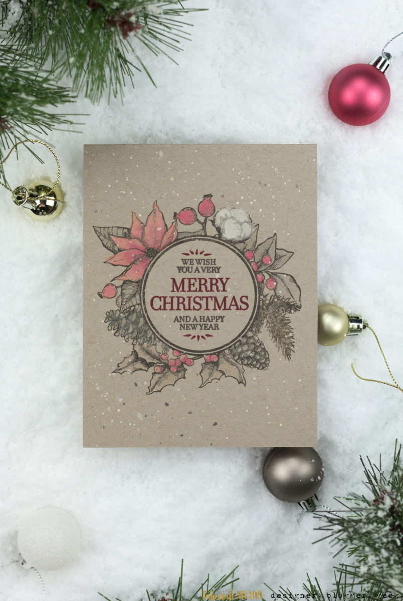 Vintage Merry Christmas Card by Taheerah Atchia