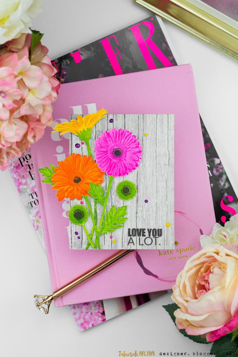 Love You A Lot Gerbera Daisies Card by Taheerah Atchia