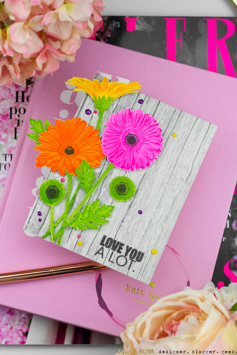 Love You A Lot Gerbera Daisies Card by Taheerah Atchia