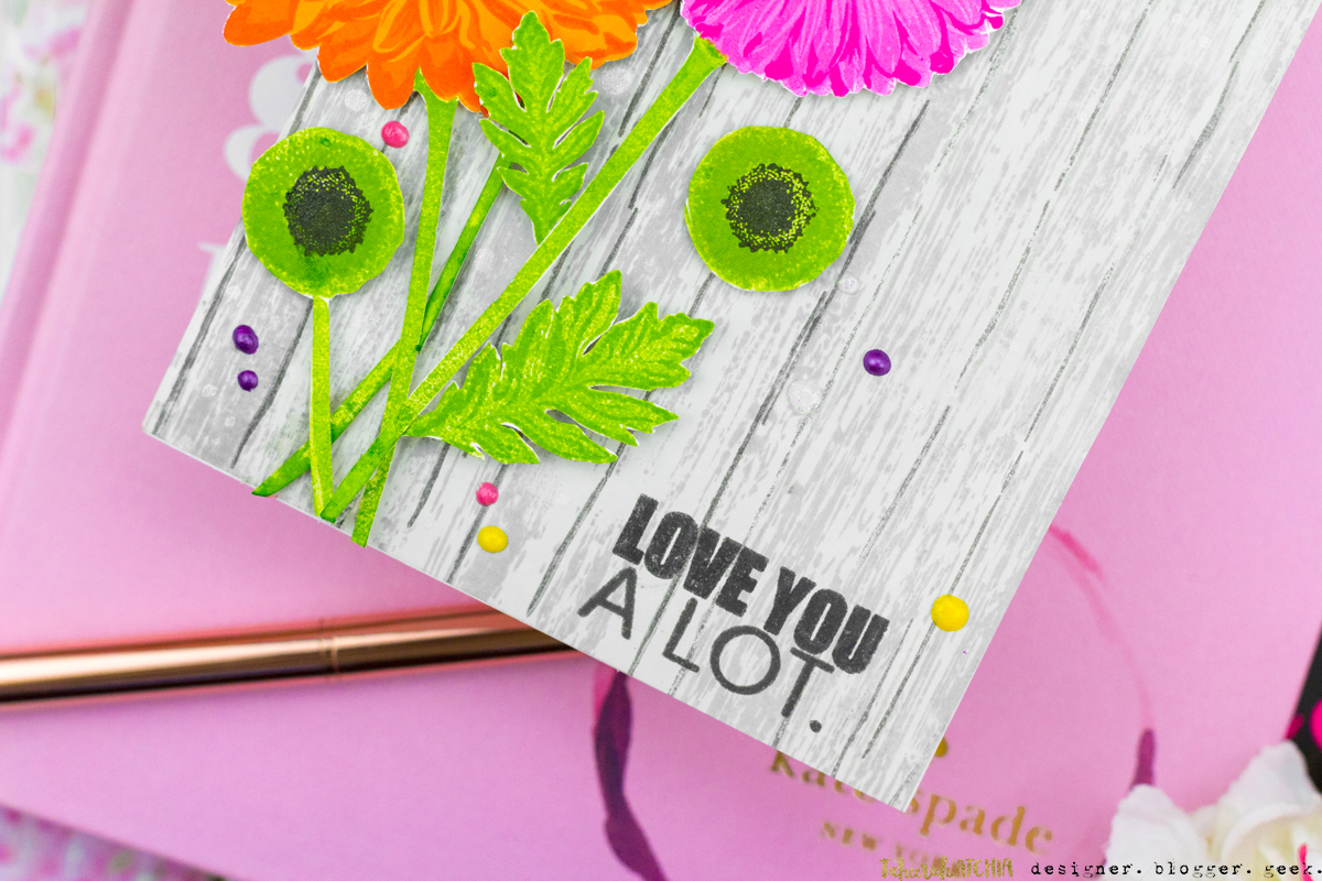 Love You A Lot Gerbera Daisies Card by Taheerah Atchia