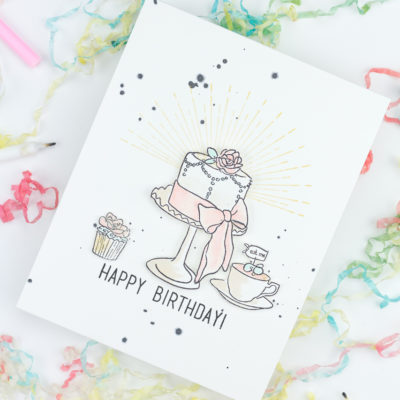 Tea And Cake Happy Birthday Card by Taheerah Atchia