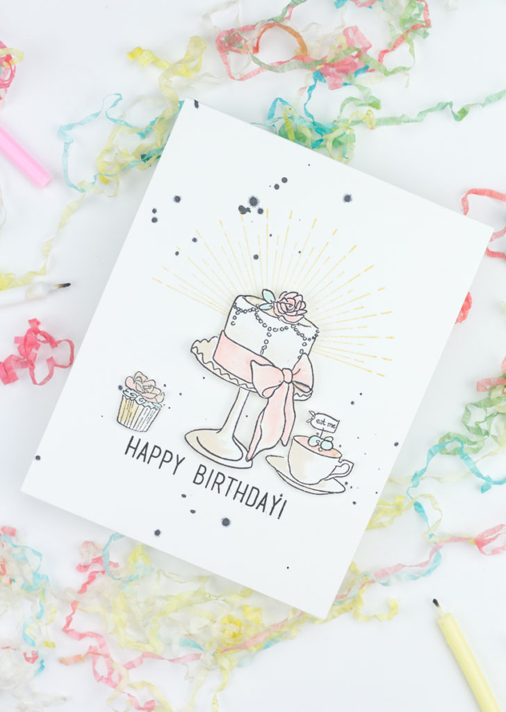 Tea And Cake Happy Birthday Card by Taheerah Atchia