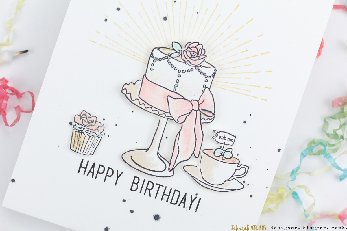Tea And Cake Happy Birthday Card by Taheerah Atchia