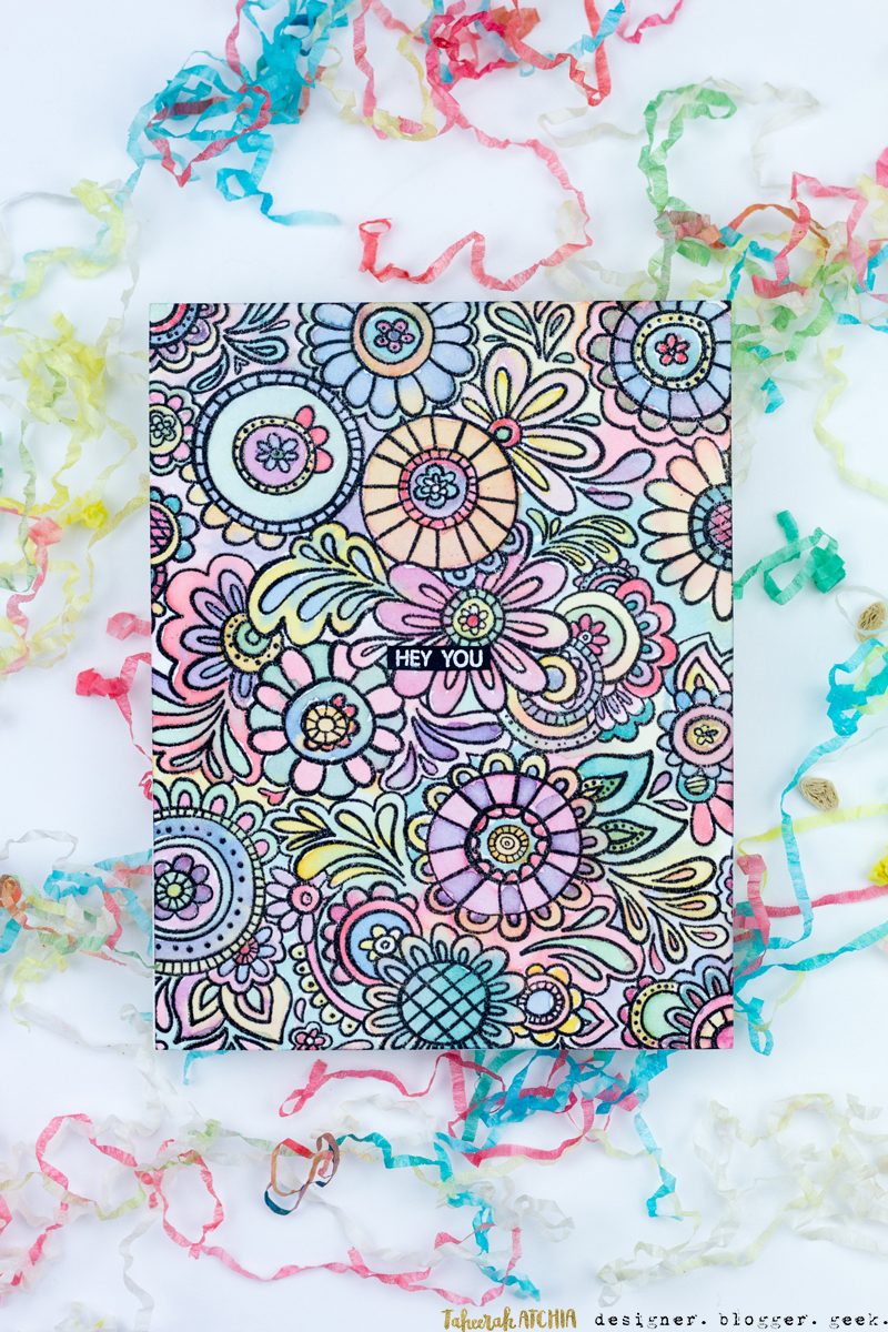 Hey You Doodle Flowers Card by Taheerah Atchia