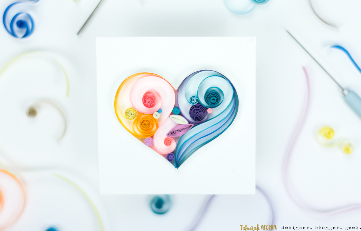 Quilled Heart Panel by Taheerah Atchia