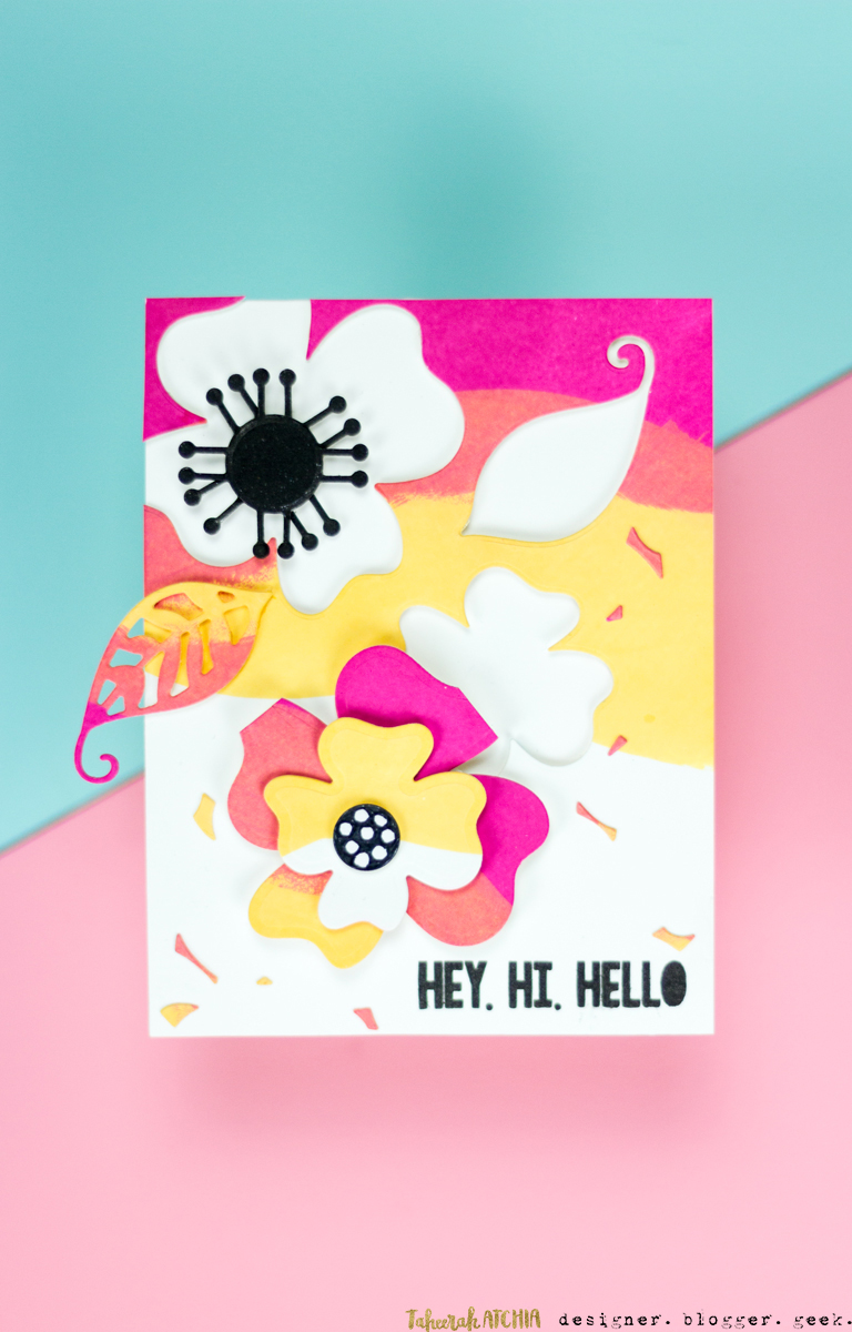 Hey Hi Hello Flowers Card by Taheerah Atchia