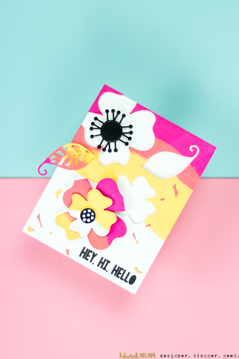 Hey Hi Hello Flowers Card by Taheerah Atchia