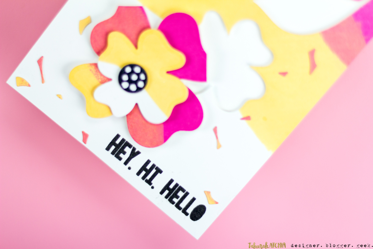Hey Hi Hello Flowers Card by Taheerah Atchia