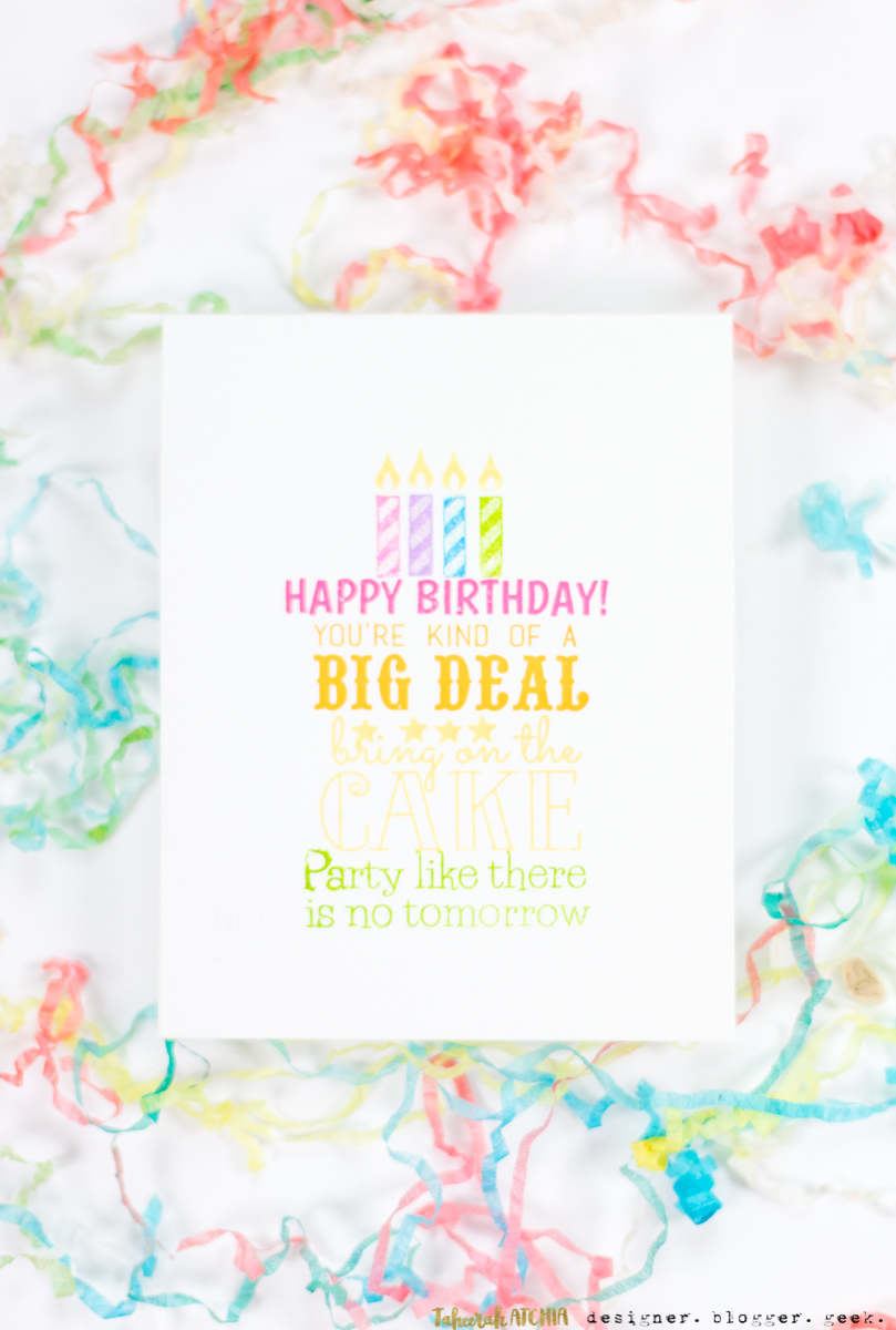 Sentiment Birthday Cake Card by Taheerah Atchia