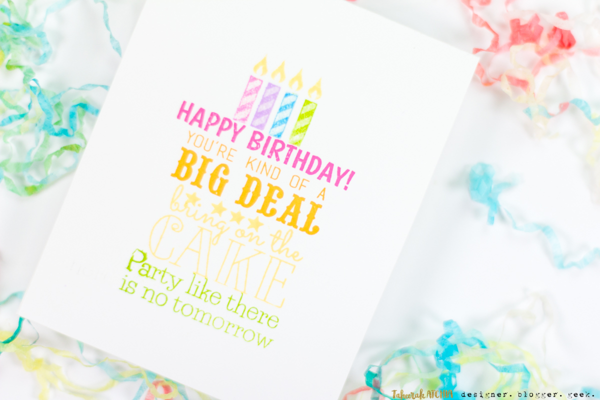 Sentiment Birthday Cake Card by Taheerah Atchia