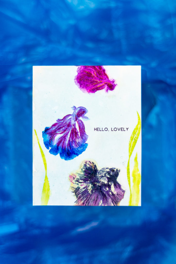 Hello, Lovely Siamese Fighting Betta Fish Card by Taheerah Atchia