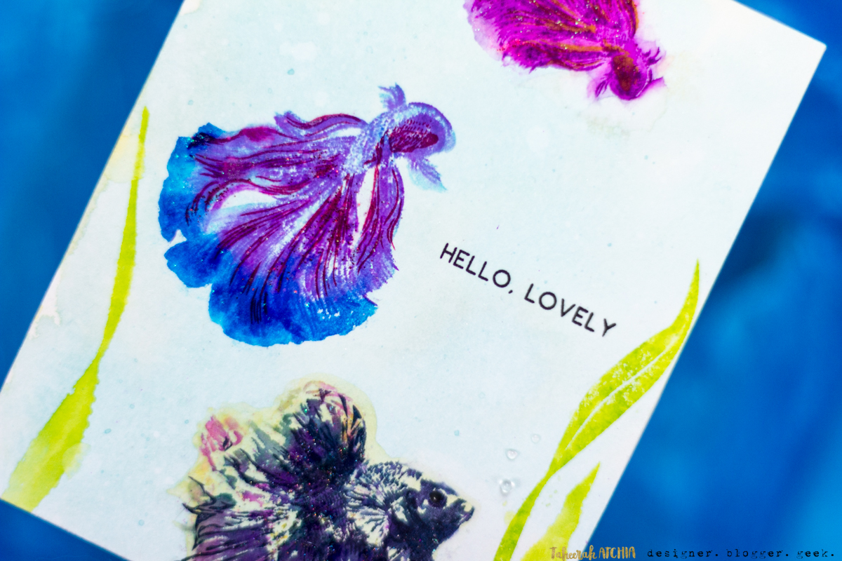 Hello, Lovely Siamese Fighting Betta Fish Card by Taheerah Atchia