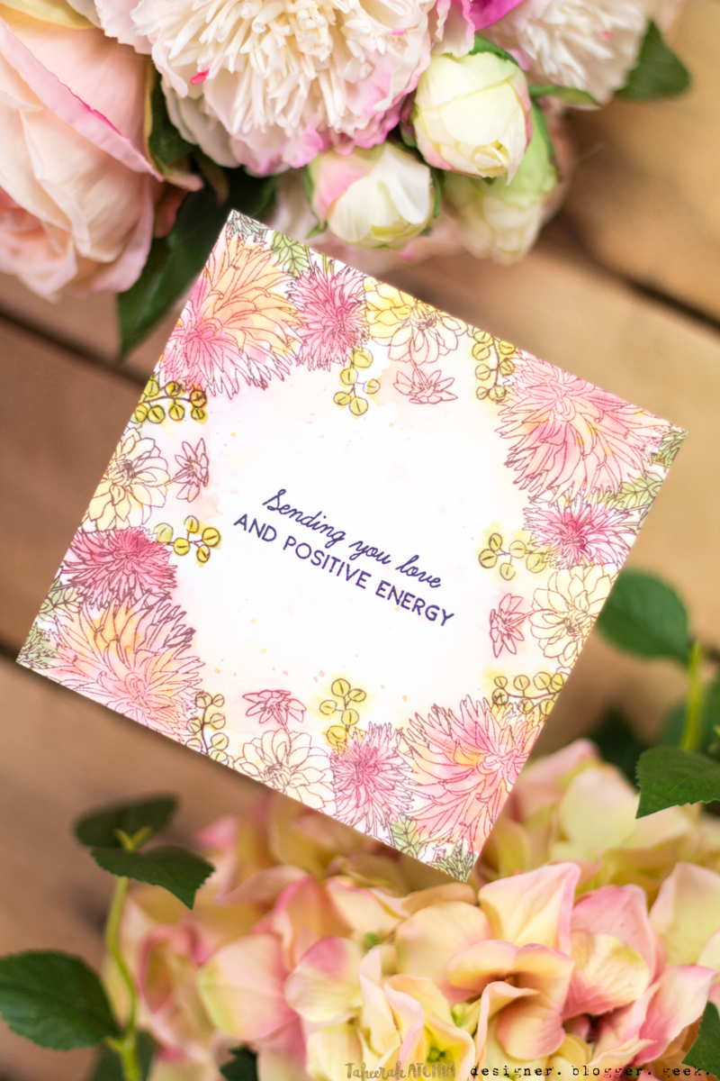 Sending You Love And Positive Energy Floral Card by Taheerah Atchia