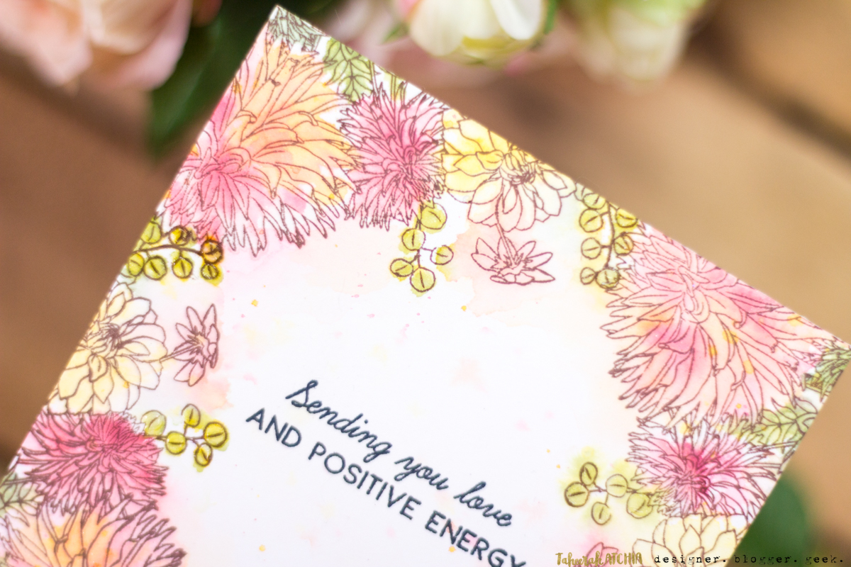 Sending You Love And Positive Energy Floral Card by Taheerah Atchia