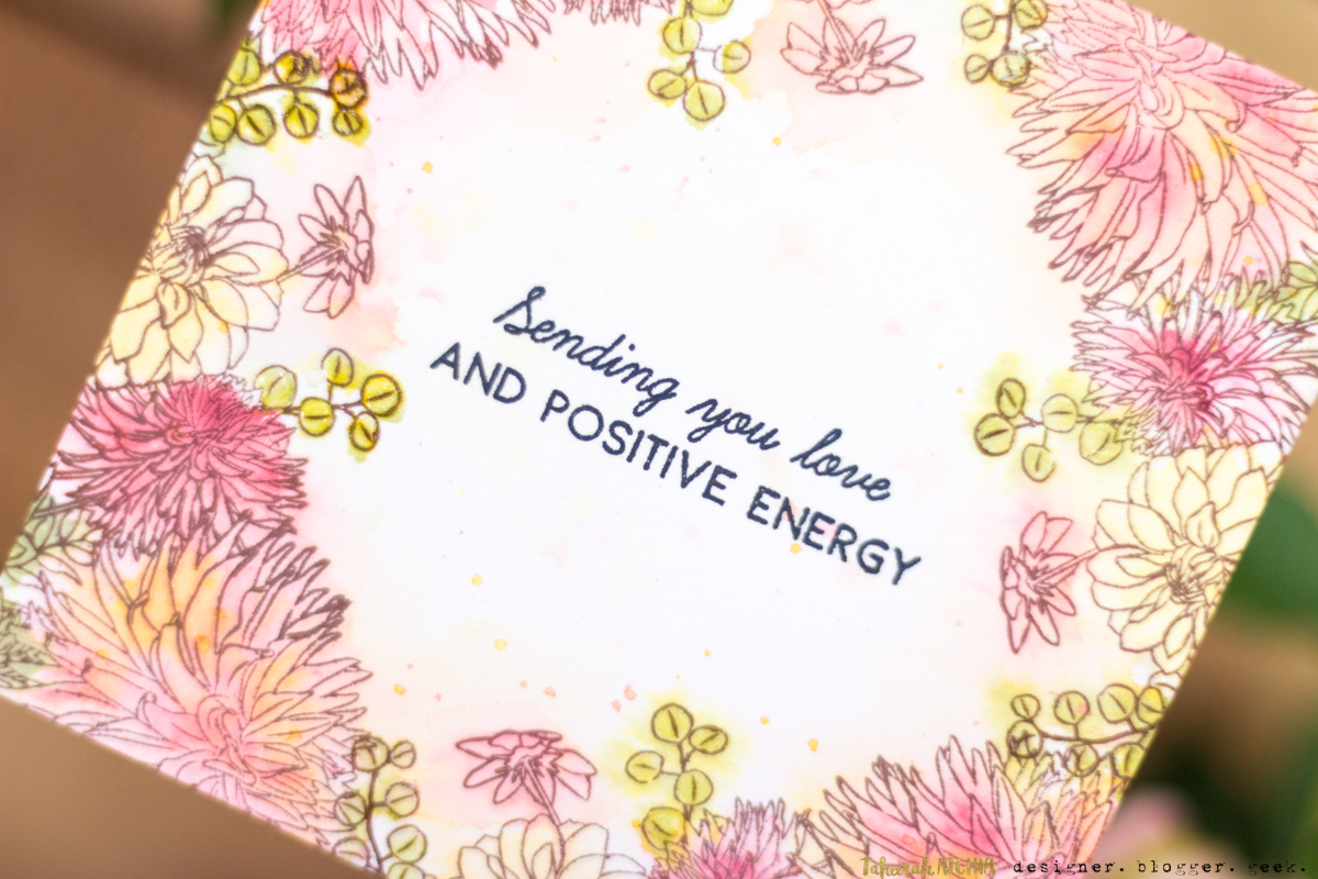 Sending You Love And Positive Energy Floral Card by Taheerah Atchia