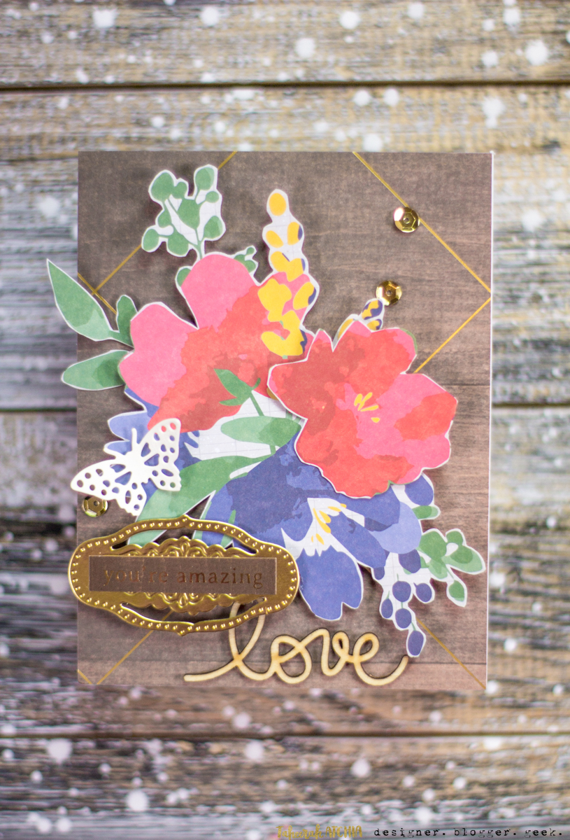 Spellbinders May Card Kit of The Month Cards - You're Amazing Love Floral Card by Taheerah Atchia